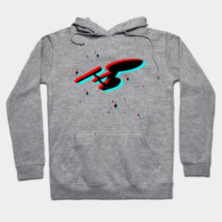 Retro 3D Glasses Style - Star Trek ship Hoodie